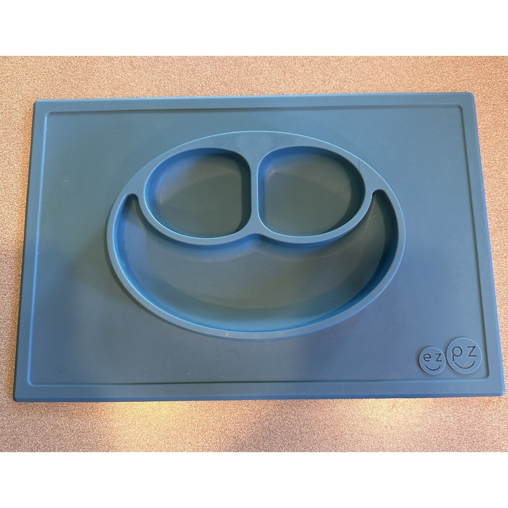 ezpz Food Grade Silicone Suction PlaceMat Toddler Dining Plate BPA Free Blue